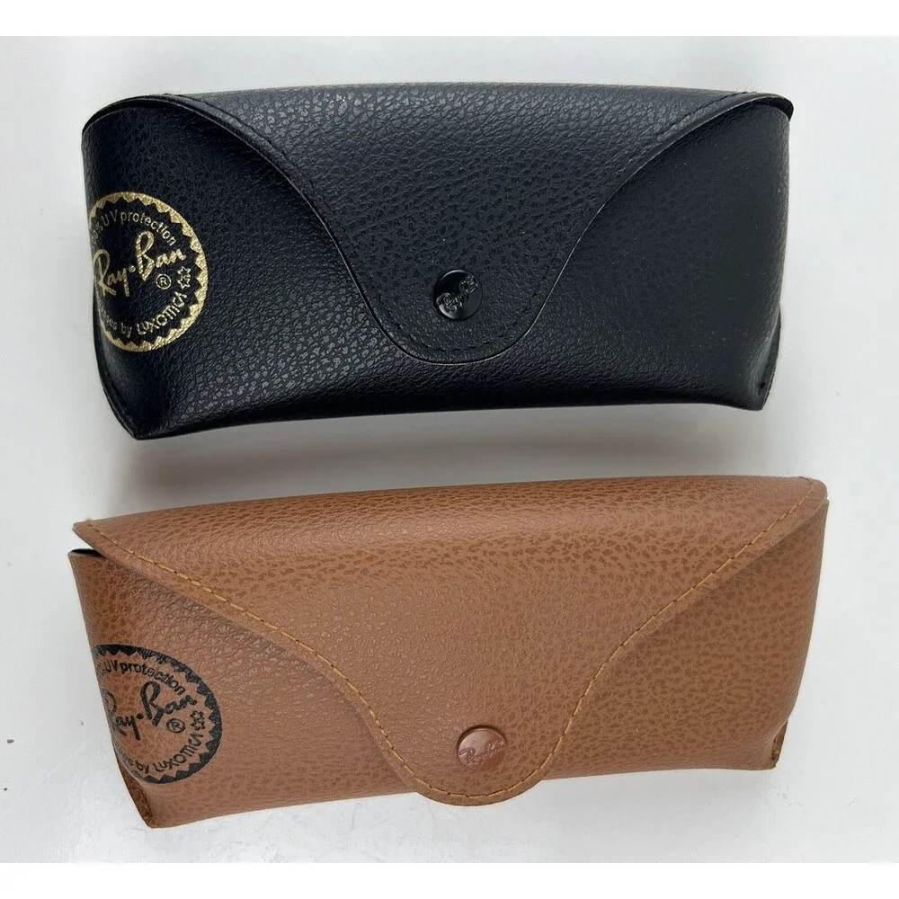 2 Authentic Luxottica Ray Ban Pebbled Eyeglass Sunglasses Glasses Snap Cases